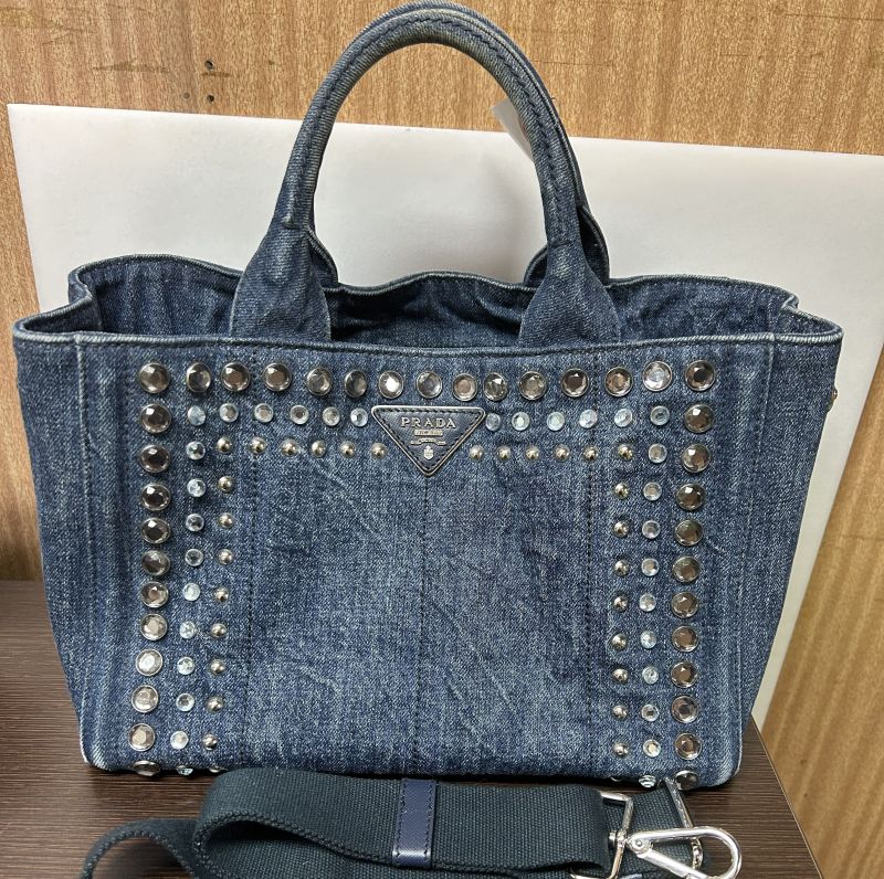 プラダ 2Wayバッグ カナパビジュー デニム B2439O