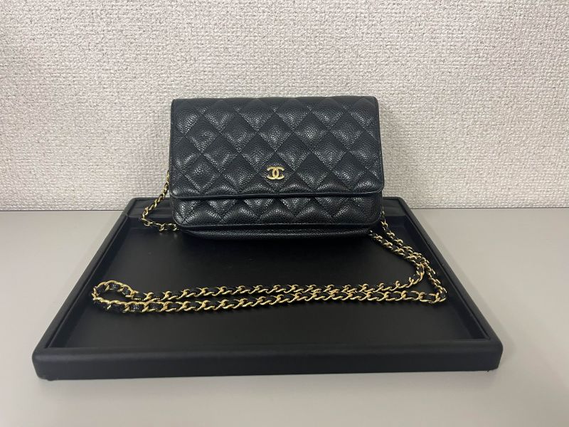 シャネル マトラッセ チェーンウォレット キャビアスキン AP0250
