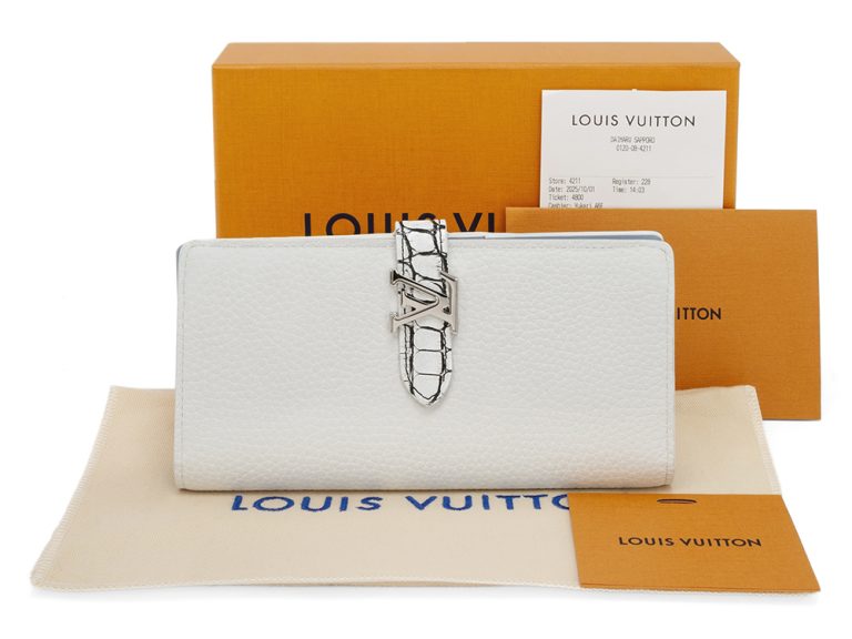 LOUIS VUITTON ヴェルティカル ウォレット N88268 アリゲーター ホワイト