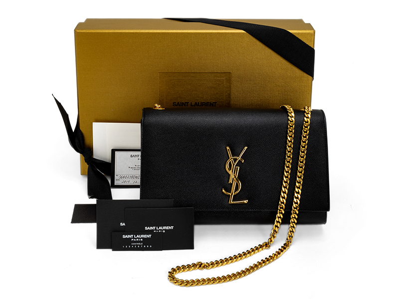 SAINT LAURENT サンローラン YSL チェーンショルダーバッグ 364021 BOW0J カーフ ブラック