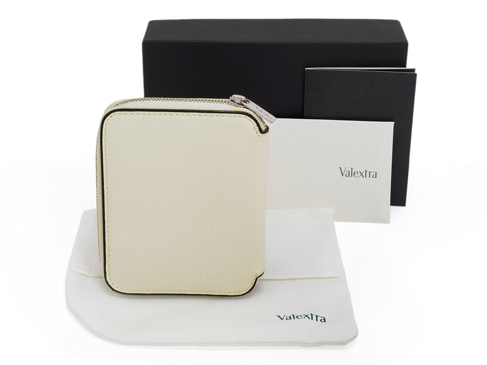 Valextra ヴァレクストラ 2つ折りカード入れ ジップアラウンド 6カード V8L34-044-000W-RL ホワイト 美品