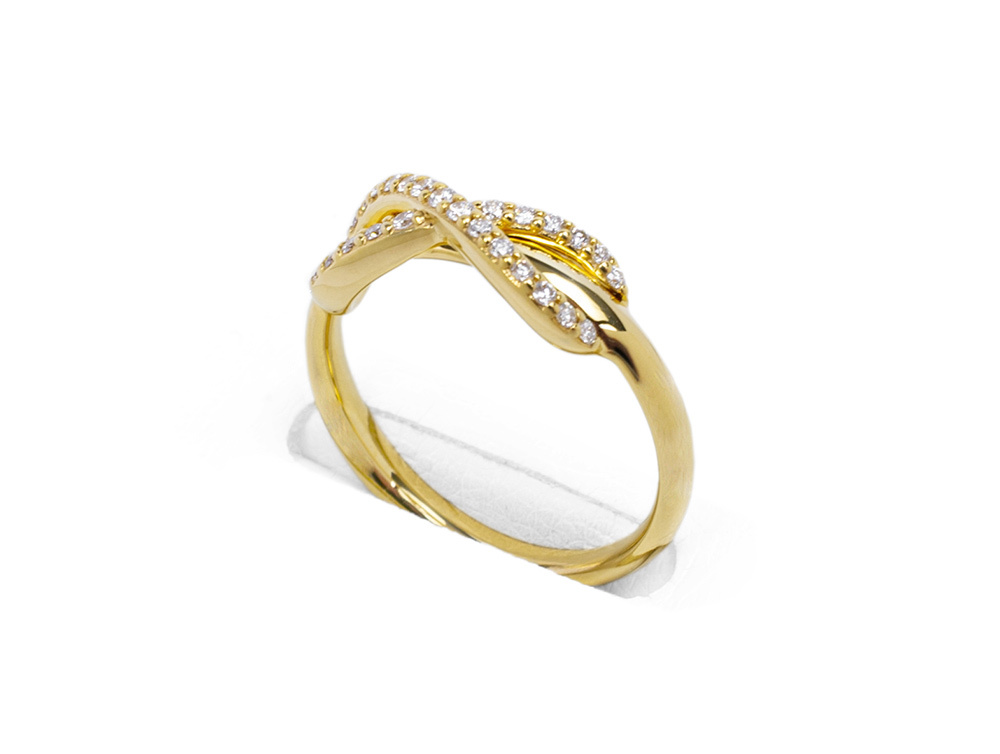 Tiffany ティファニー インフィニティリング Infinity Ring K18YG / ダイヤモンド 9号