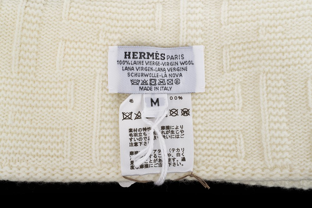 HERMES フレカンス ニットキャップ H222041N 91ME ホワイト #M