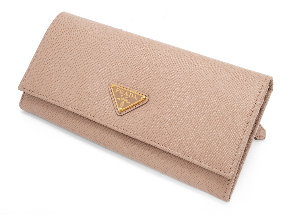 PRADA サフィアーノトライアングル 長財布 1MH132_QHH_F0236 ピンクベージュ プラダ